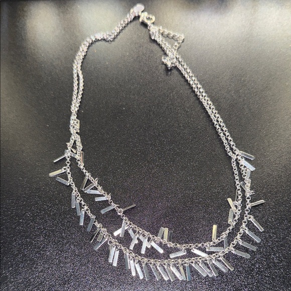 Express Jewelry - Express Silver Layered Fringe Necklace